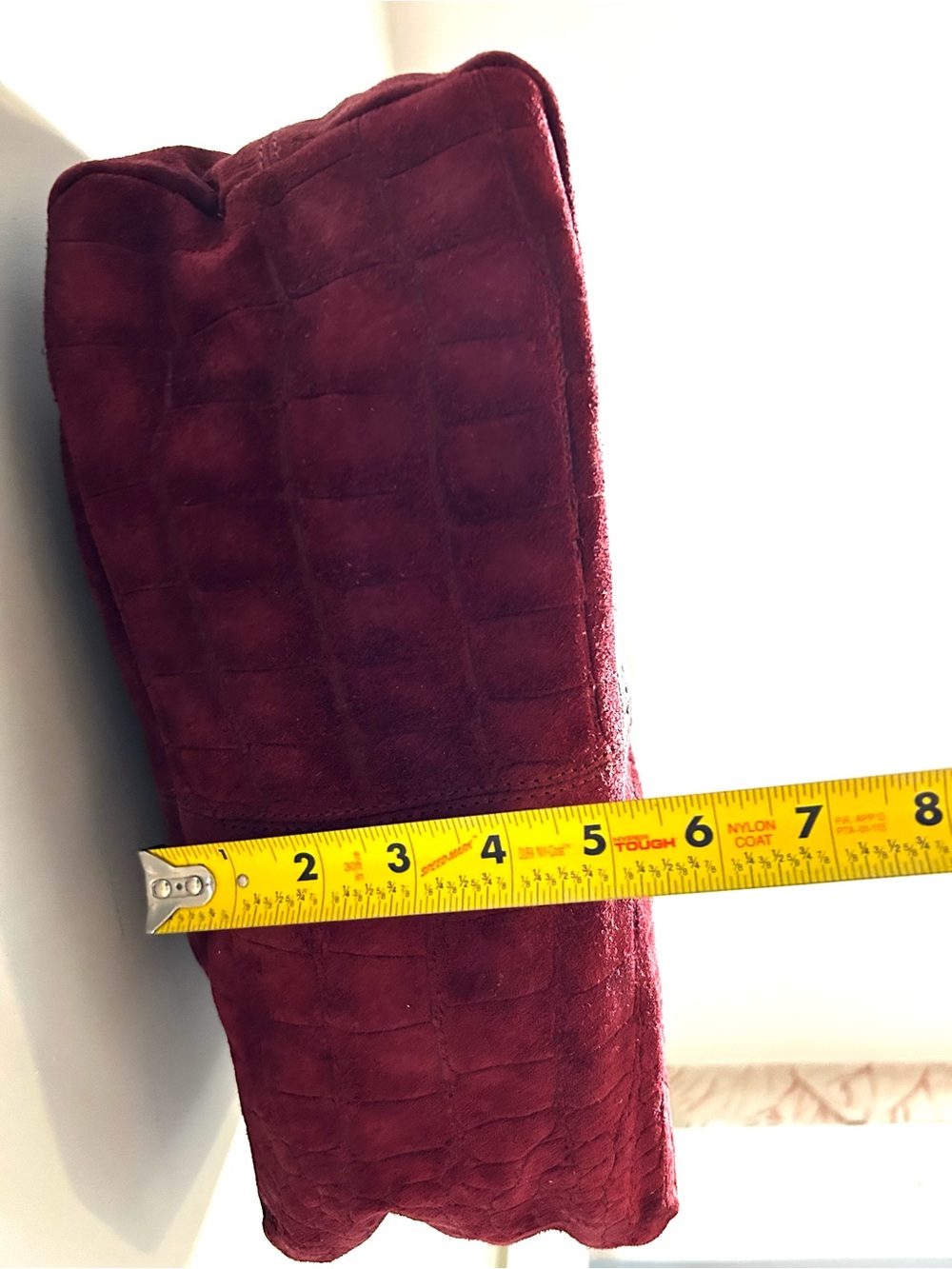 Haute Hippie Wine Red Croc-Embossed Suede Hobo Shoulder Bag - Picture 10 of 11